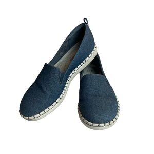 Cloudsteppers by Clarks Step Glow Slip-On Comfort Loafer in Denim Blue S…